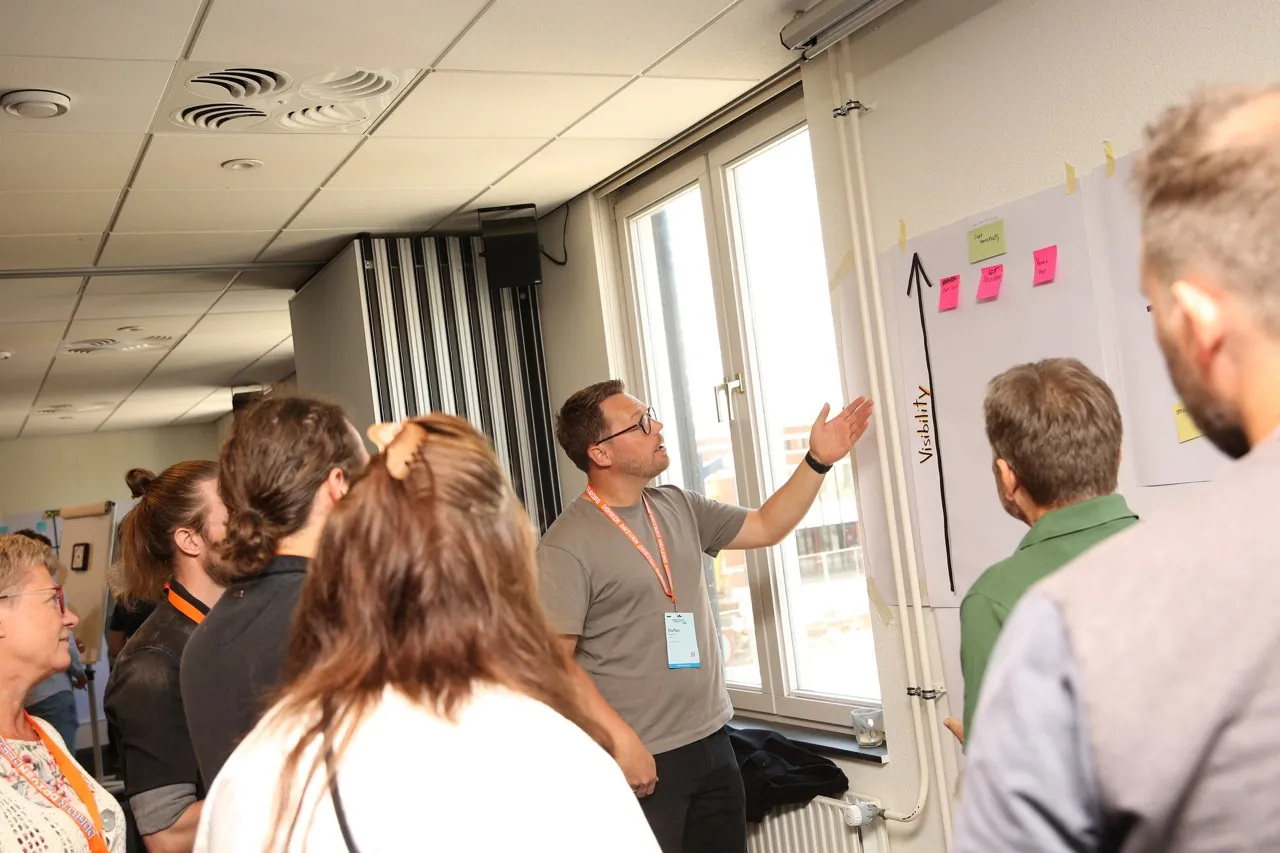 Interaktive Wardley Mapping Session mit aktivem Teilnehmer-Engagement und Map-Entwicklung